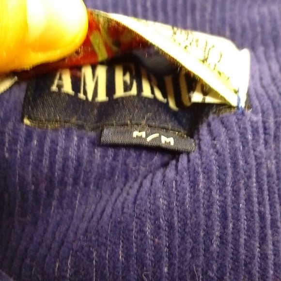 Mens America/Gas station corduroy royal blue button down shirt medium - Picture 3 of 6